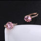 Pink Crystal Ear Buckle Ear Studs Earrings Female Fashion Earrings Jewelry Gifts