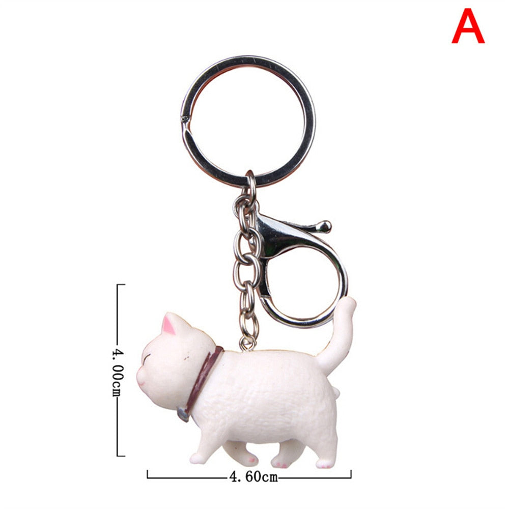 9 Colors Cute Cartoon Cat Pendant Keychain Fashion Bag Charms Ornament for Men