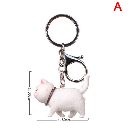 9 Colors Cute Cartoon Cat Pendant Keychain Fashion Bag Charms Ornament for Men