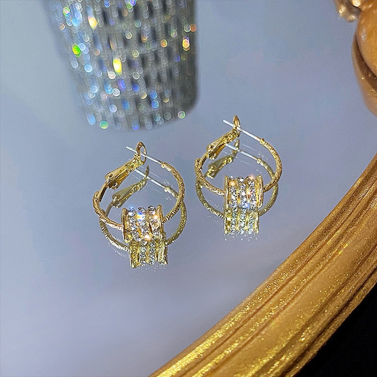 Rhinestone Detail Drop Earrings Women Party Wedding Jewelry Dangle Gifts