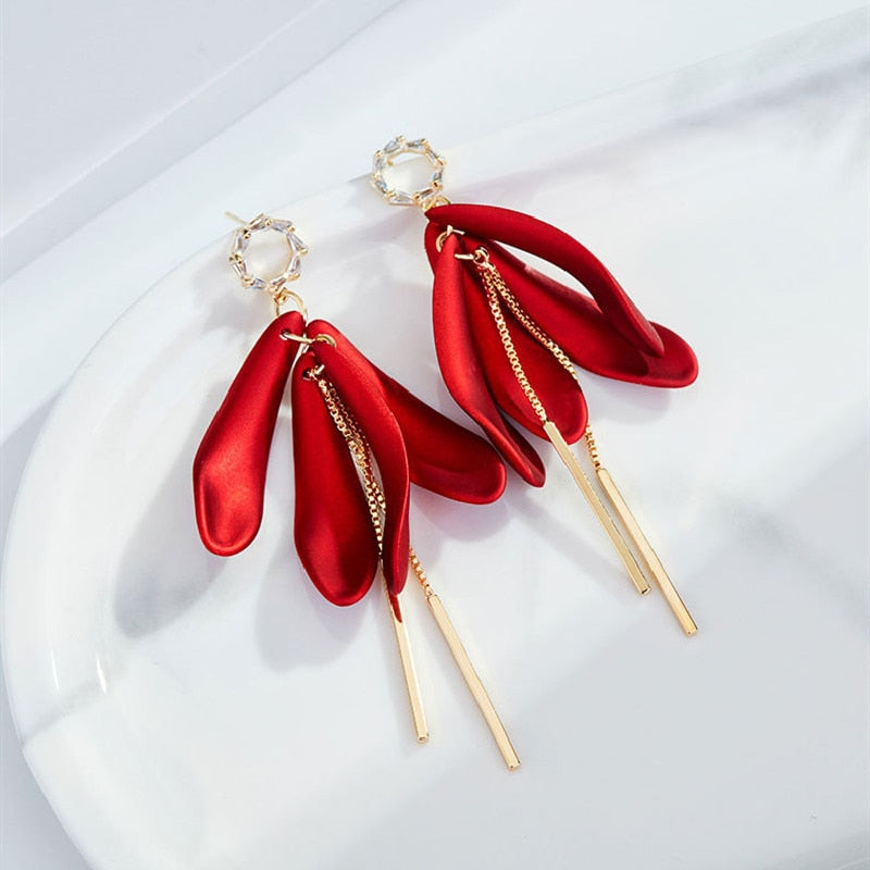 1Pair Red Dangle Earrings Women Gifts Earring Cute Girls Eardrop Jewelry