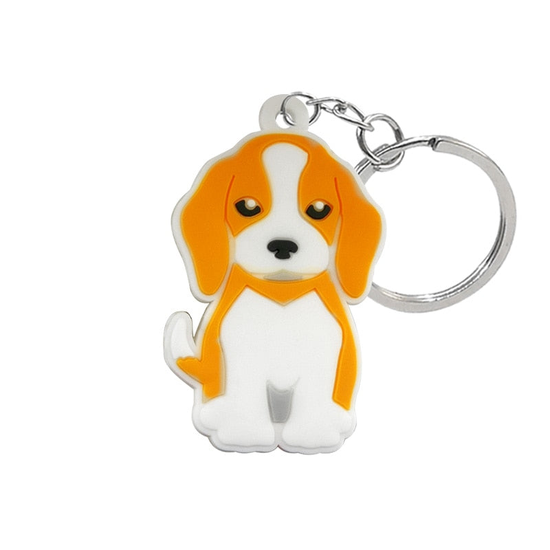 Beagle Puppy Dog Keyring Cute Cartoon Style Keychains Bag Car Pendant Jewelry