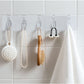 Transparent Plastic Glue Hooks Kitchen Bathroom One-Six Rows Hooks Nail-free