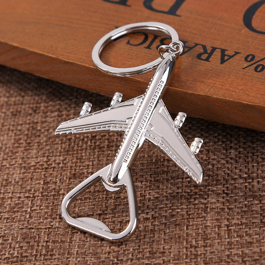 1pcs Stainless Steel Aircraft Keychain Beer Bottle Opener Keyring Mens Classic