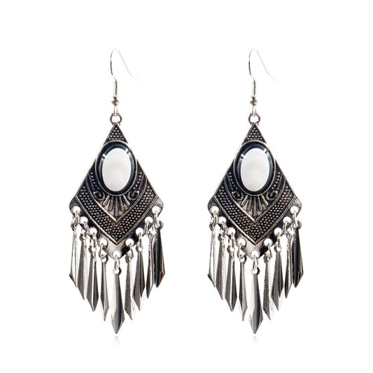 Boho Oval Detail Geometric Dangling Drop Earrings Female Fashion Earrings