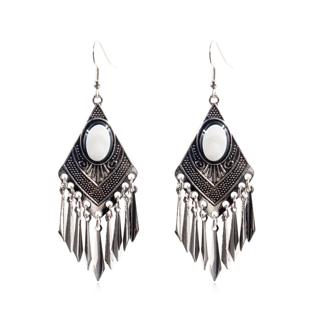 15 Styles Big Vintage Ethnic Tassel Flower Dangling Drop Earrings Female Fashion