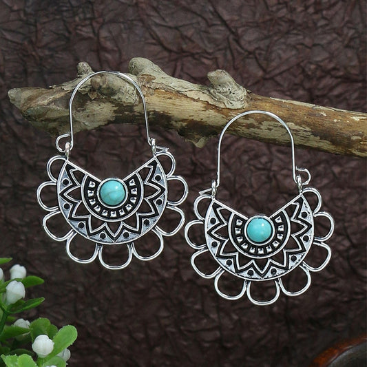 Flower Pattern Basket Bohemian Dangle Earrings Fashion Party Girls Pendant