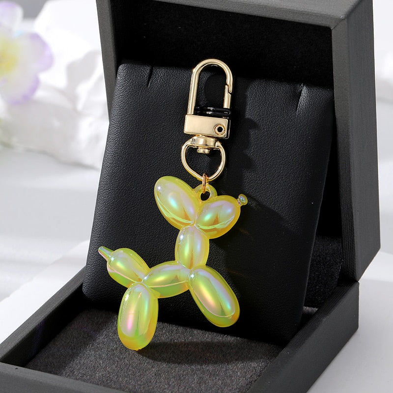 6 Styles Balloon Dog Animal Couple Keychains Key Ring For Women Men New Colorful