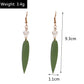 Green Spiky Leaf Drop Dangle Earrings Trendy Women Fashion Earrings Jewelry Gift