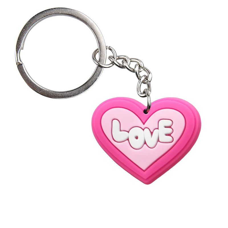 LOVE Letter Heart Keychain Cartoon Creative Gift Key Holder Keyring Anime