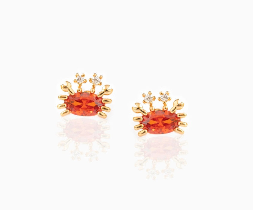 Mini Crab Stud Earrings Hip Hop Women Party Gift Jewelry Ear Fashion Pendant