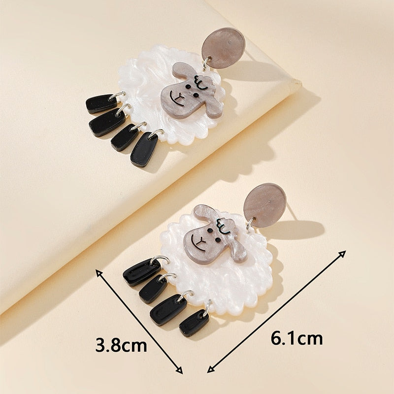 Cute Sheep Drop Earrings Women Travel Fashion Cartoon Earrings Creative Jewelry