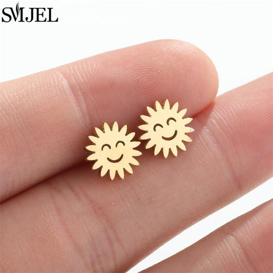 Smile Sunshine Fashion Earrings Minimalist Creative Style Ear Studs Earrings