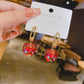Holographic Red Cherry Lady Cute Dangle Earrings for Women Jewelry Girls