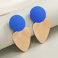 Blue Round Detail Palm Leaf Lady Cute Drop Earrings for Women Jewelry Girls