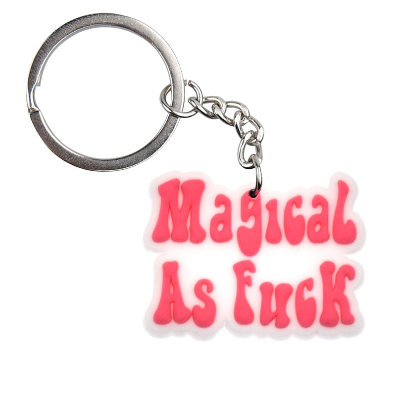 20 Styles Cartoon Breast Cancer Salon PVC Keychain Pink Ribbon Keyring Keychain