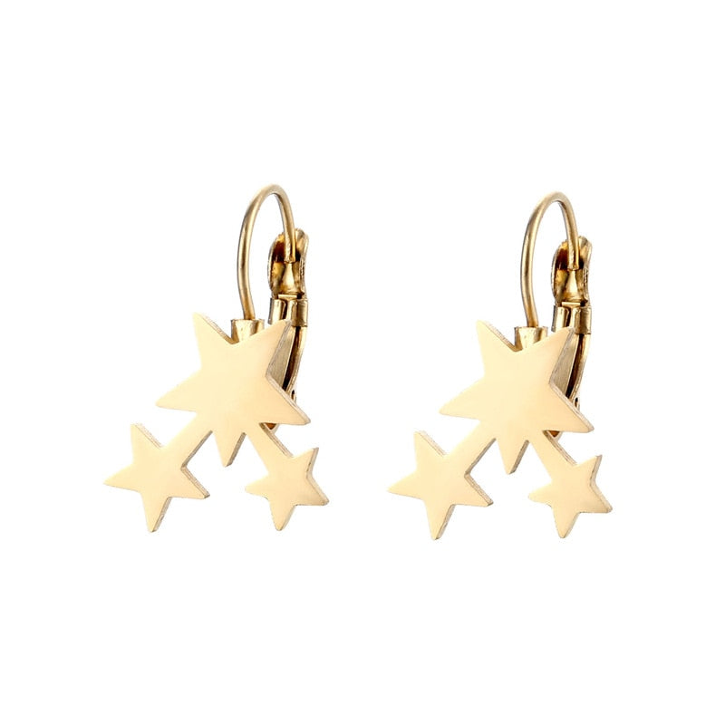 Multi Stars Stud Earrings Stainless Steel Women Party Gifts Charms Earring