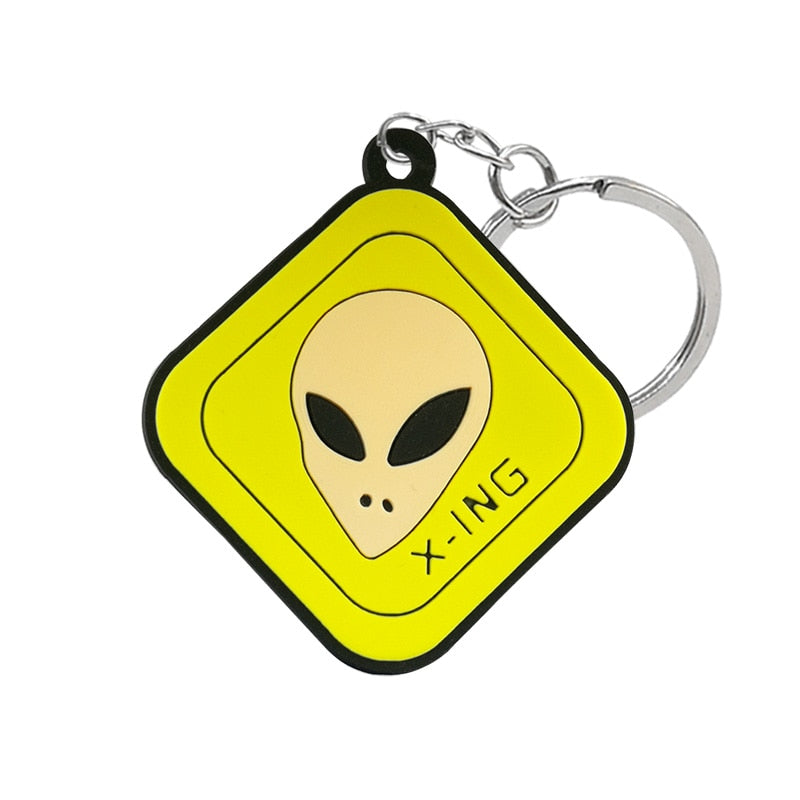 Alien Sign Keyring Cute Cartoon Style Keychains Bag Car Pendant Jewelry Gift