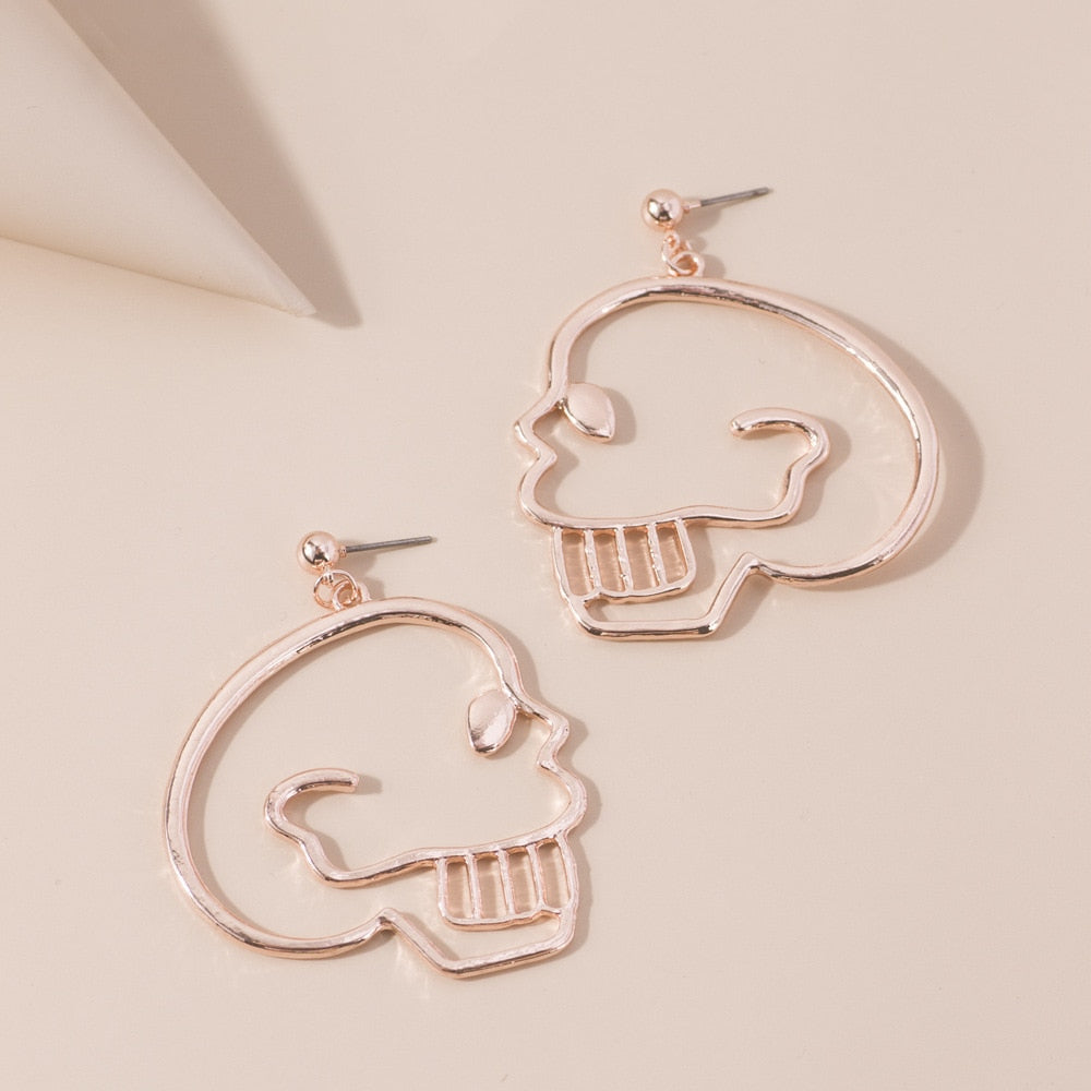 Retro Abstract Skull Drop Earrings Women Travel Fashion Cartoon Earrings