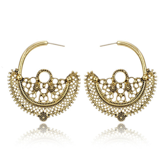 Basket Shaped Vintage Style Hoop Earrings Trendy Women Fashion Earrings Jewelry