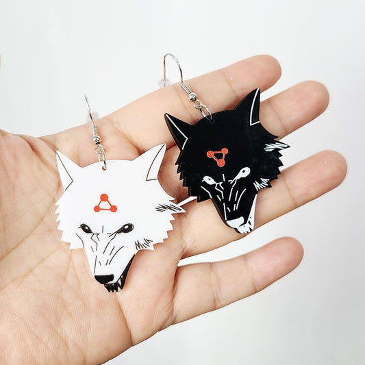 Black White Wold Acrylic Drop Earrings Women Travel Fashion Cartoon Earrings