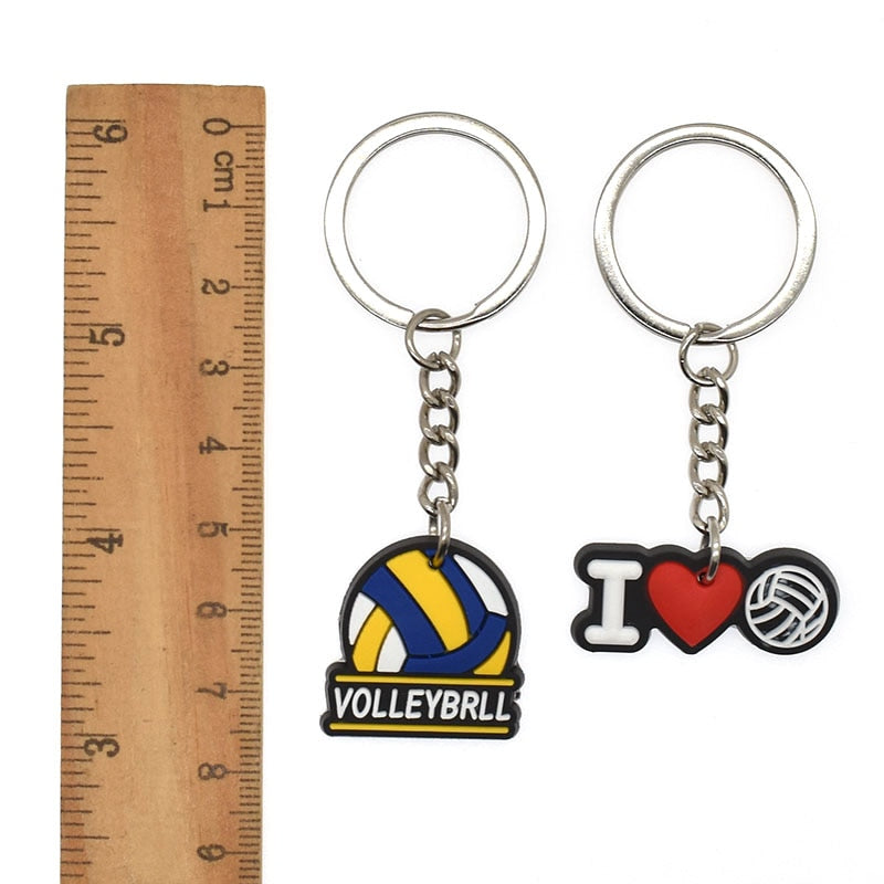 8 Styles PVC Volleyball Sport Fan Keychain Cartoon Key Ring Anime Pendant Key