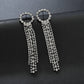 14 Styles Rhinestone Crystal Long Tassel Drop Earrings Women Party Wedding