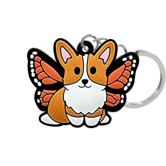 Corgi Butterfly Dog Keychain Cute Key Holder Cartoon Keyring Fashion Charm