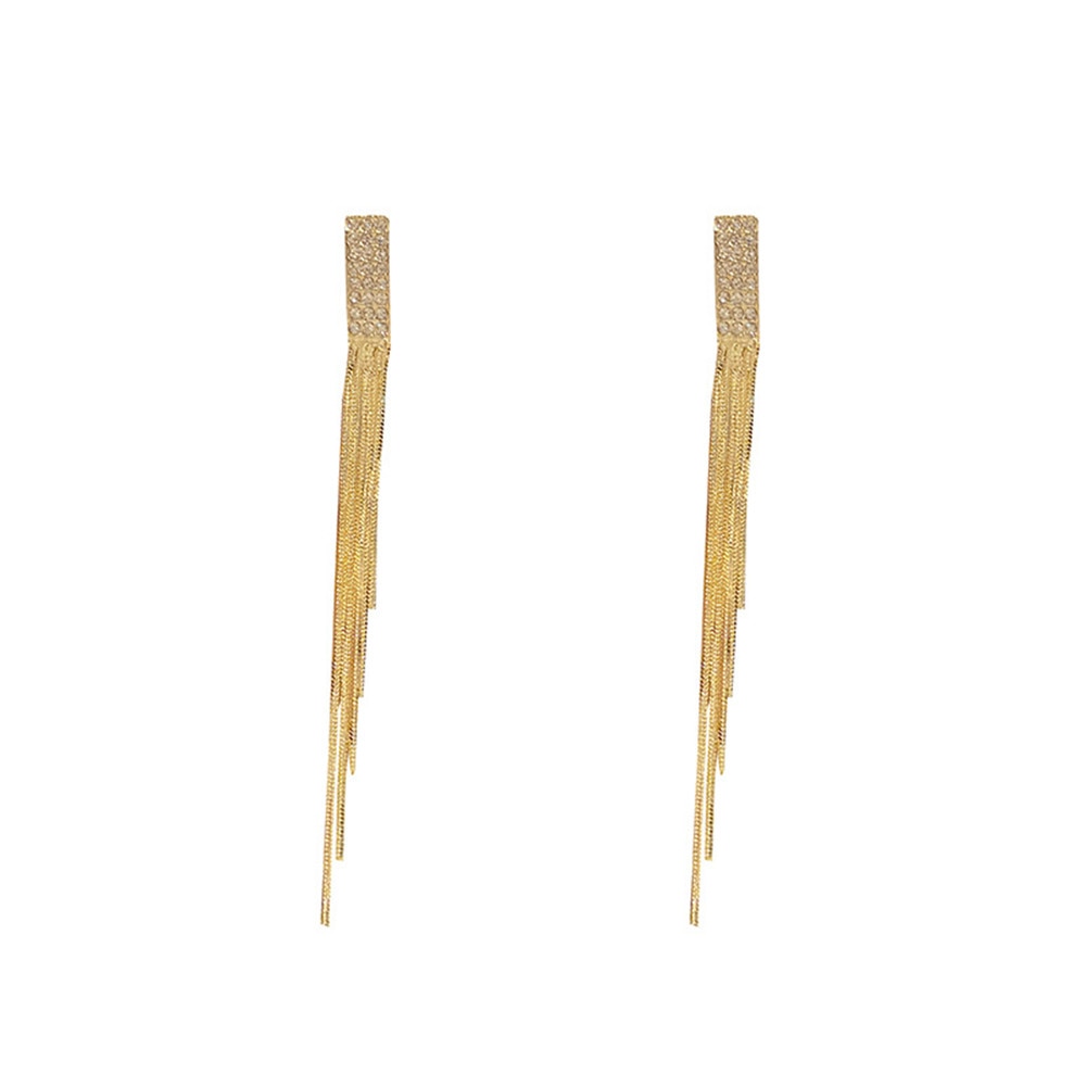 Rectangular Rhinestone Detal Drop Earrings Women Party Wedding Jewelry Dangle