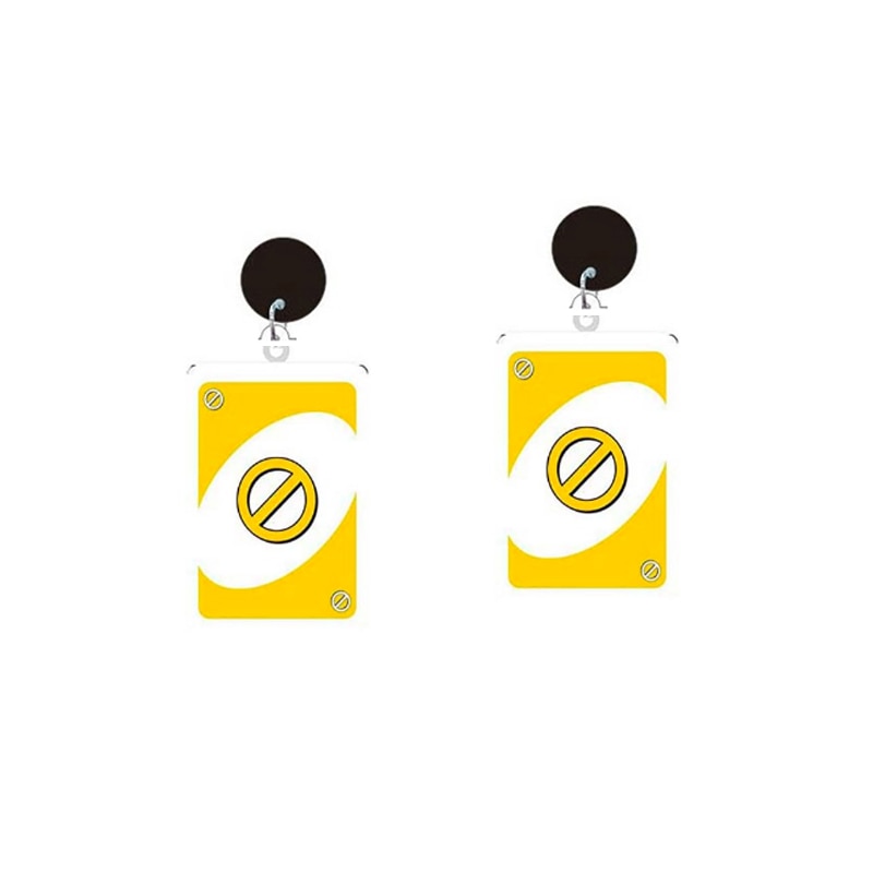 Yellow Skip Card Uno Game Drop Earrings Hip Hop Women Party Gift Jewelry Ear