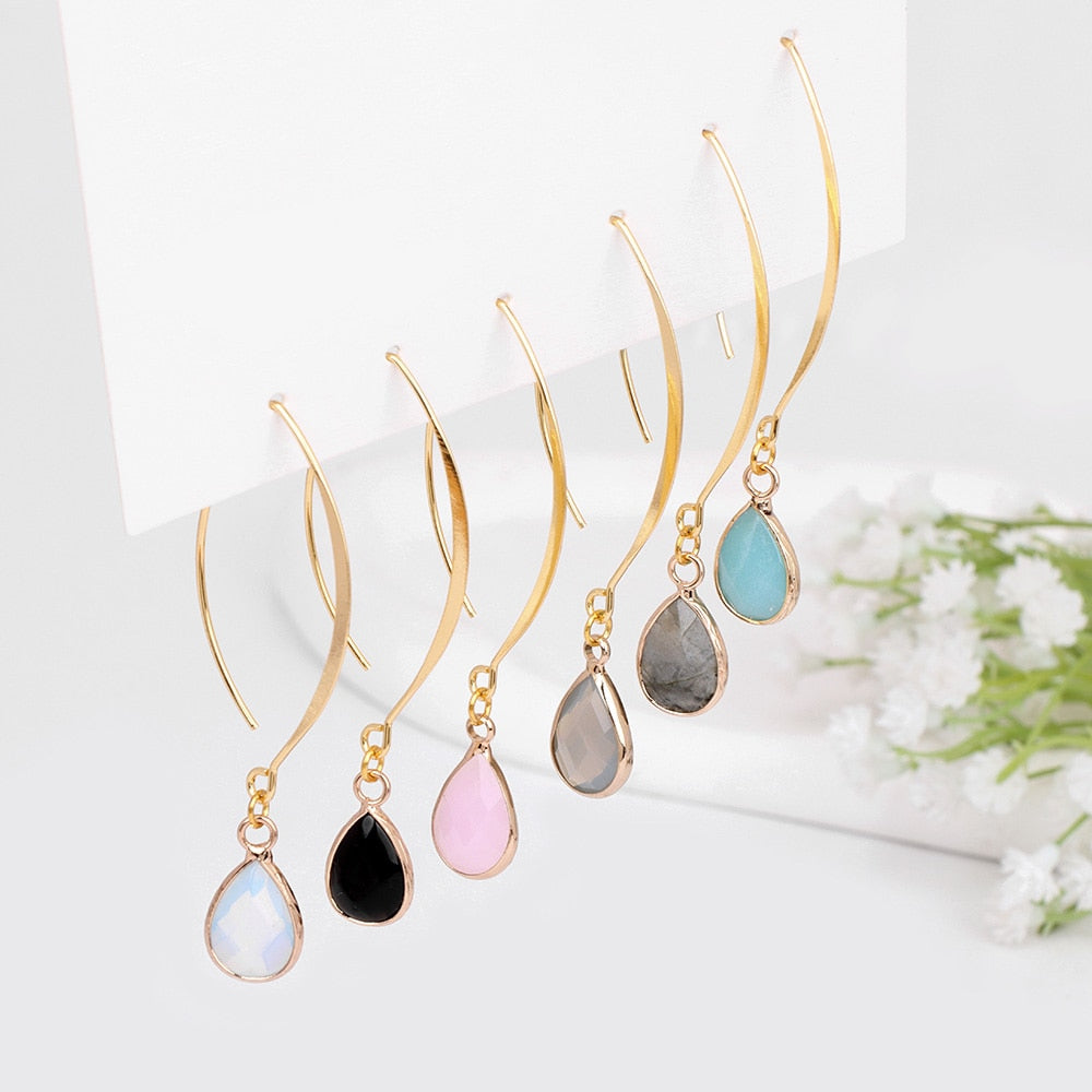 Black Drop Charm Lady Cute Dangle Earrings for Women Jewelry Girls Earrings