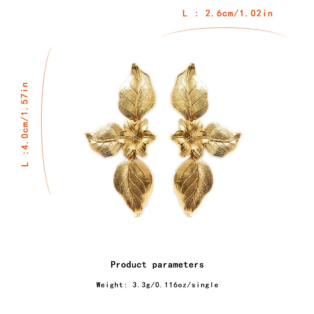 Textured Leaves Stud Earrings Women Gifts Earring Cute Girls Eardrop Jewelry