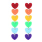 Rainbow Heart Drop Earrings Women Travel Fashion Cartoon Earrings Creative