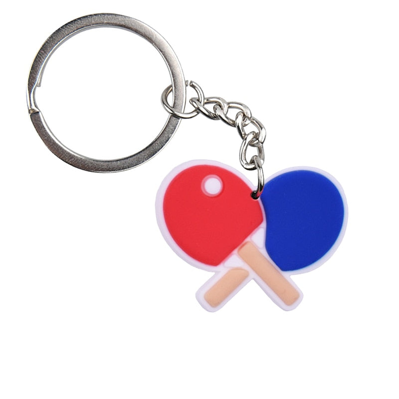 34 Styles Basketball Tennis Baseball Softball Keychain PVC Sports Pendant Key