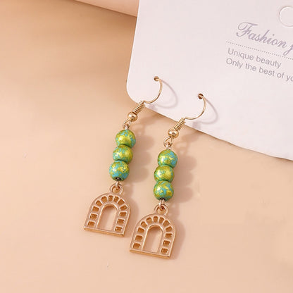 Beads Arch Drop Earrings Women Creativity Jewelry Cute Earring Girls Gift