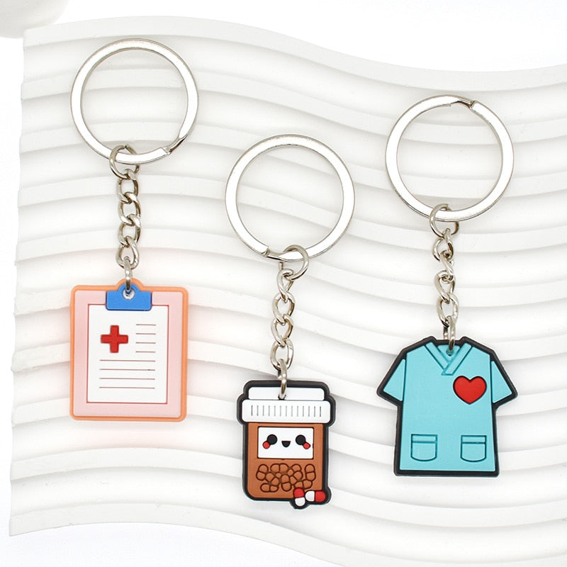 Vaccinated Keyring Gift for Nurse Doctor Medical Personnel Cute Cartoon Style