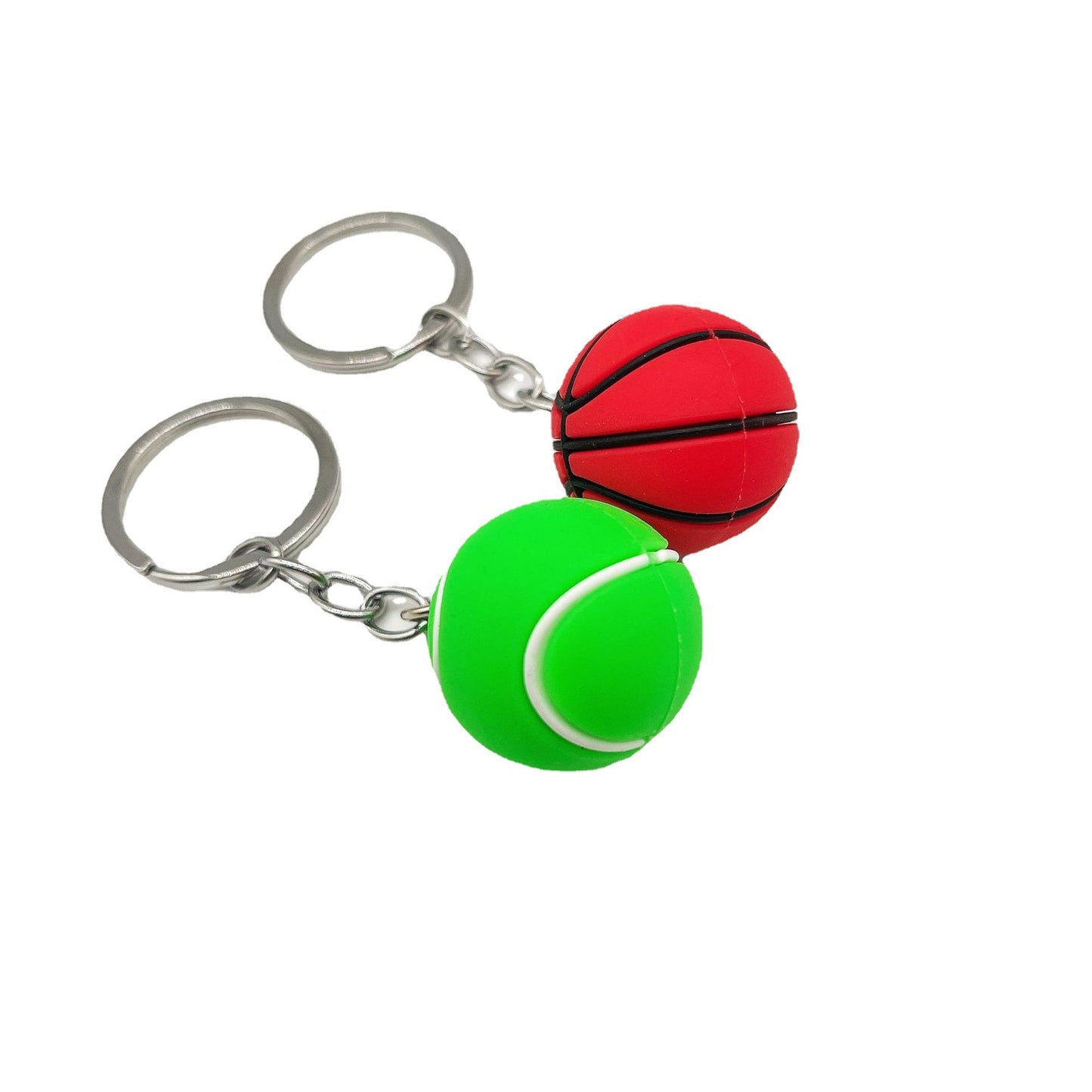 4 Styles Simulation Football Key Chain Basketball Tennis Rugby Car Key Ring Ball