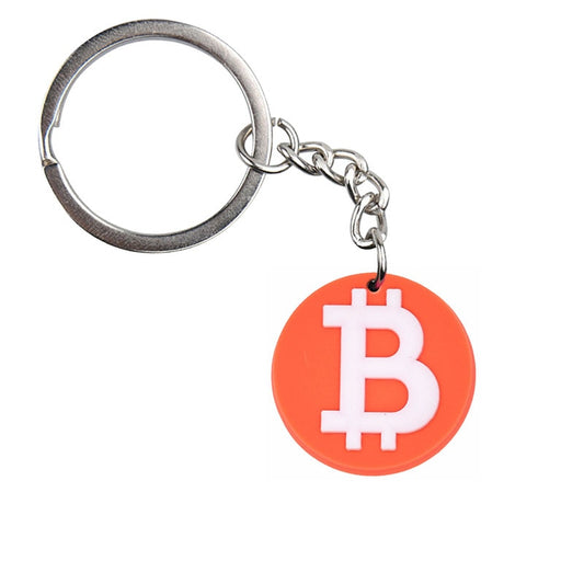 Bitcoin Symbol Sign Keychain Currency Key Ring Money Tree Purse Key Chains