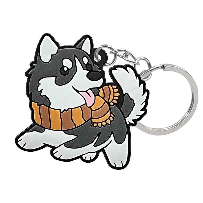 Husky Puppy Keychain Cute Key Holder Cartoon Keyring Fashion Charm Jewelry