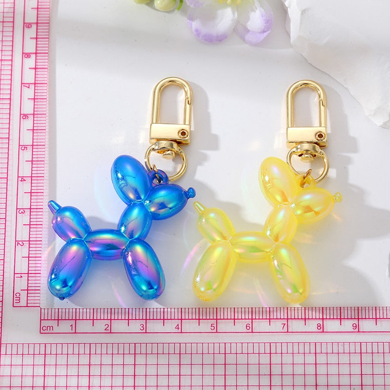 6 Styles Balloon Dog Animal Couple Keychains Key Ring For Women Men New Colorful