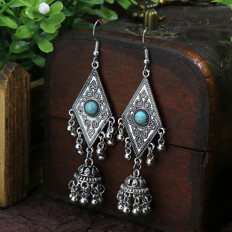 Rhombus Jhumka Bohemian Dangle Earrings Fashion Party Girls Pendant Earrings