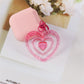 6 Colors Hollow Heart Acrylic Keychain Cute Earphone Case Pendant For Girls