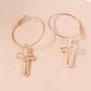 Rose Leaf Cross Drop Earrings Women Creativity Jewelry Cute Earring Girls Gift