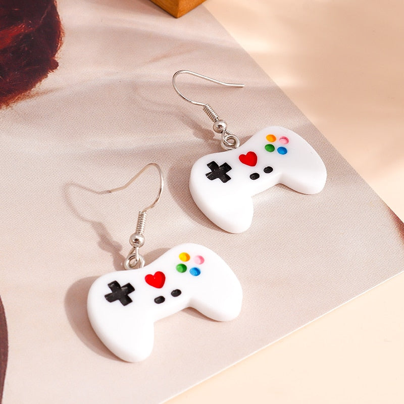 White Gaming Console Dangle Earrings Women Charms Earring Fashion Creative