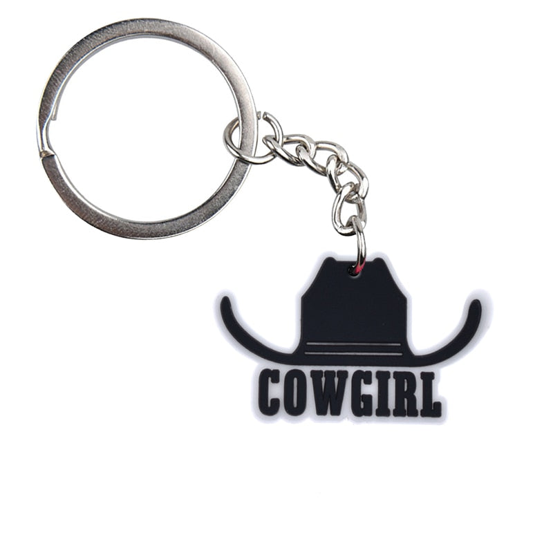 18 Styles Farm Keychain Cowgirl Cowboy Boots Cowboy Hat Key Ring Alloy Key