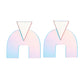 Holographic Acrylic Arch Dangle Earrings Women Travel Fashion Cartoon Earrings
