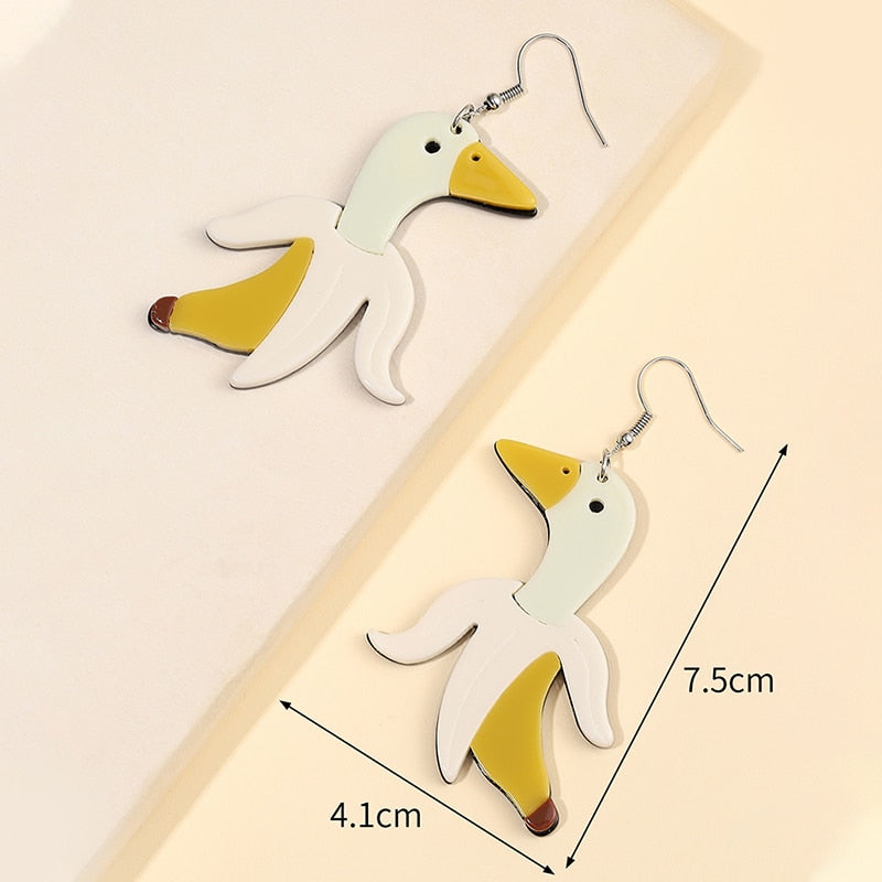 16 Styles Cartoon Animal Sheep Chicken Shark Drop Earrings Women Travel Fashion