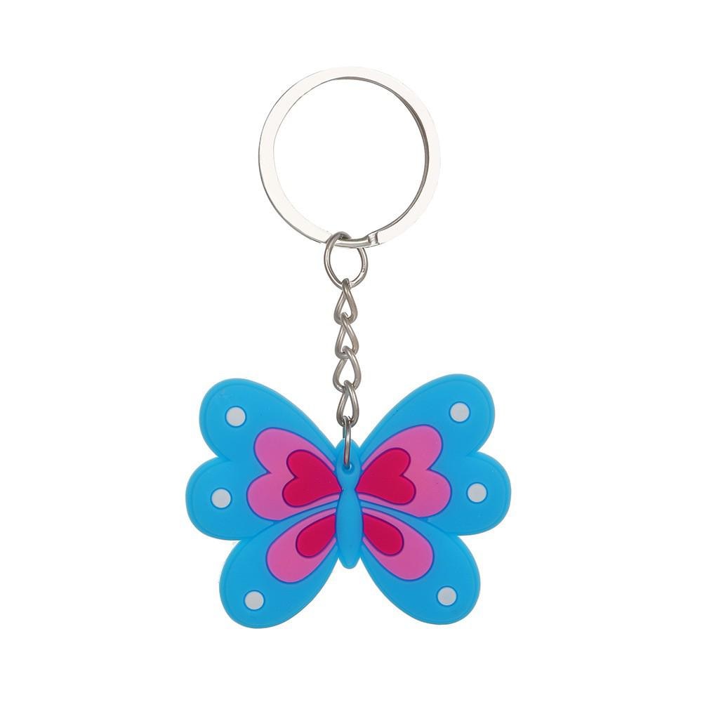 Blue Pink Butterfly Keychain Party Gift Cute Keyring Cartoon DIY Jewelry