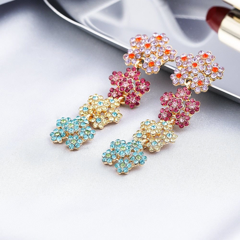 27 Styles Colorful Crystal Lady Cute Dangle Earrings for Women Jewelry Girls