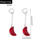 Red Stone Moon Shaped Drop Dangle Earrings Trendy Women Fashion Earrings Jewelry